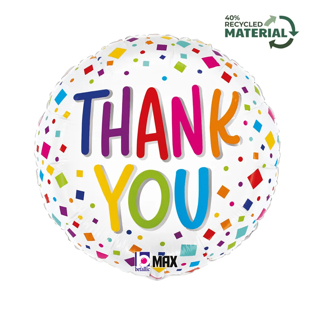 [26461P-P] Thank You - Colorful Confetti - 18 inch - Betallic