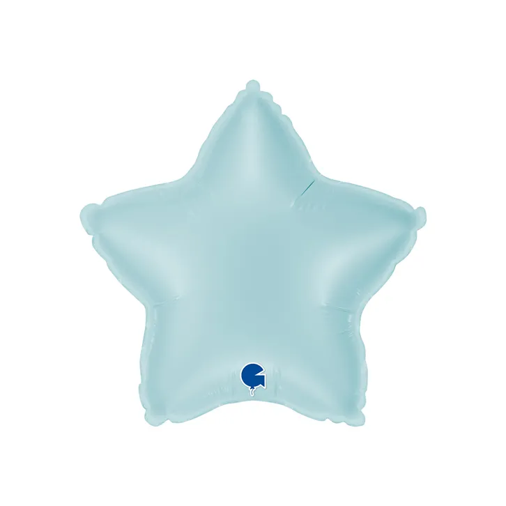 [09221PB-B10] Star Pastel Blue - 9 inch - Grabo - 10 Stuks