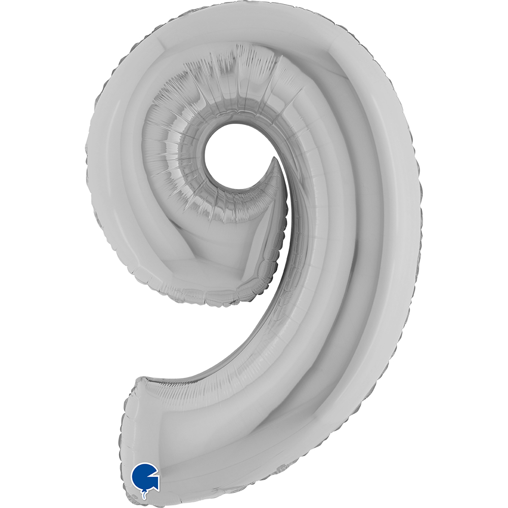 [099S-P] Number 9 - Silver - 40 inch - Grabo