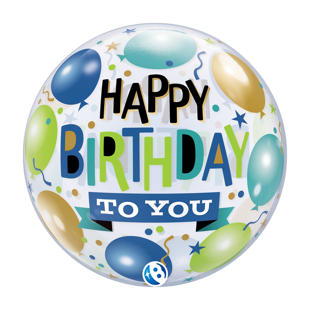 Happy Birthday To You - Blue / Green - Bubble - 22 inch - Takarakosan