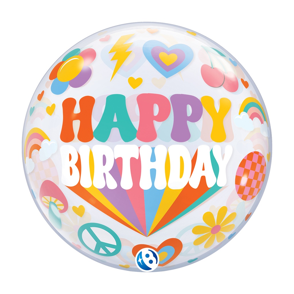 [10258034] Happy Birthday - Retro - Bubble - 22 inch - Takara