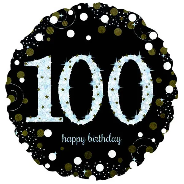 Gold Glitter - Happy Birthday 100 - 17 inch - Anagram