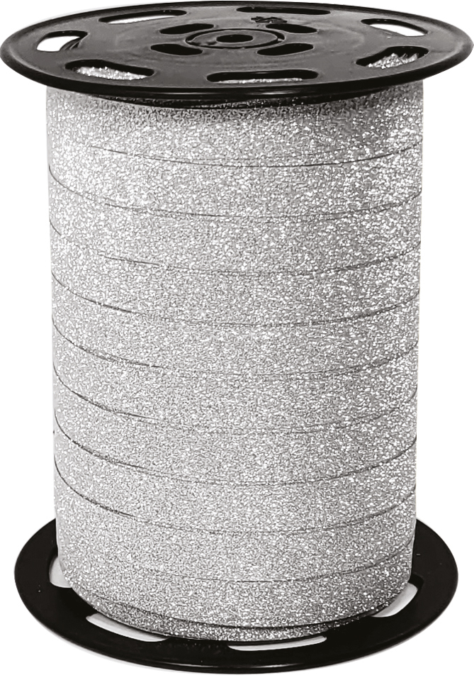 [11052005] Glitter Ribbon - Silver - 10mm -100m