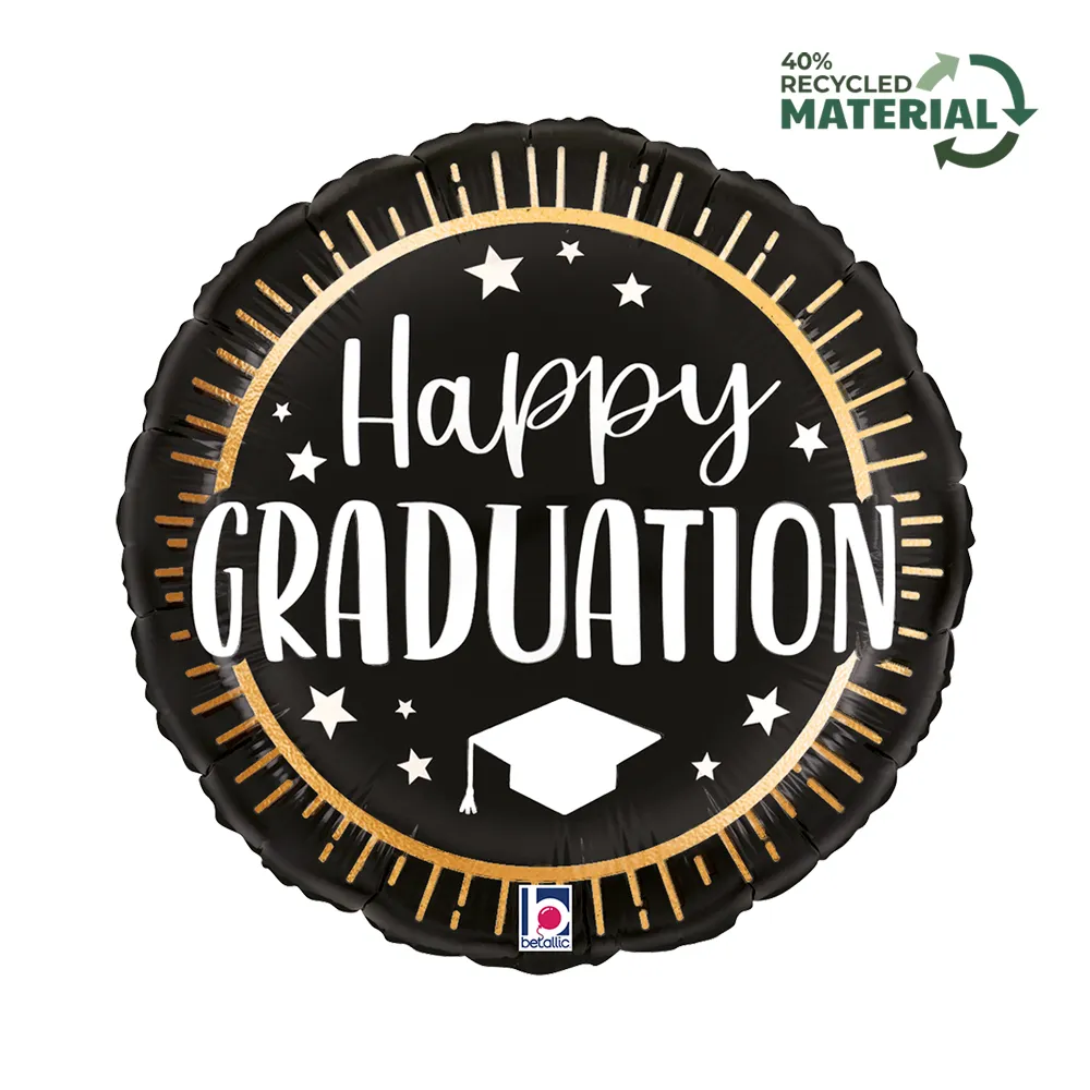 [26643P-P] Happy Graduation - Gold Seal - 18 inch - Betallic