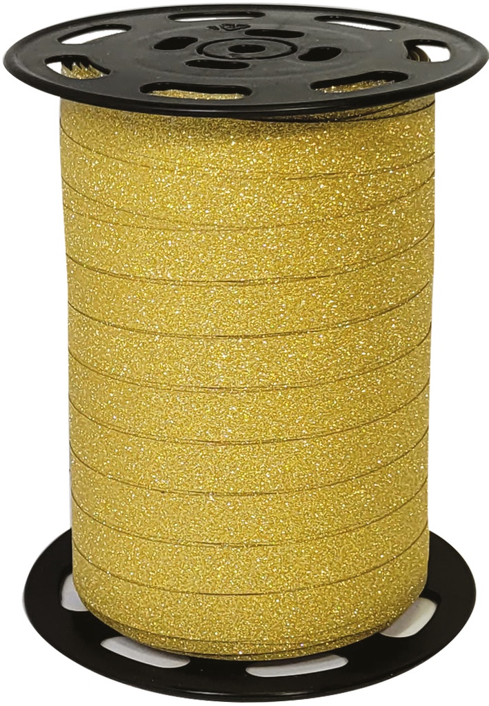 [11052602] Glitter Ribbon - Yellow Gold - 10mm -100m
