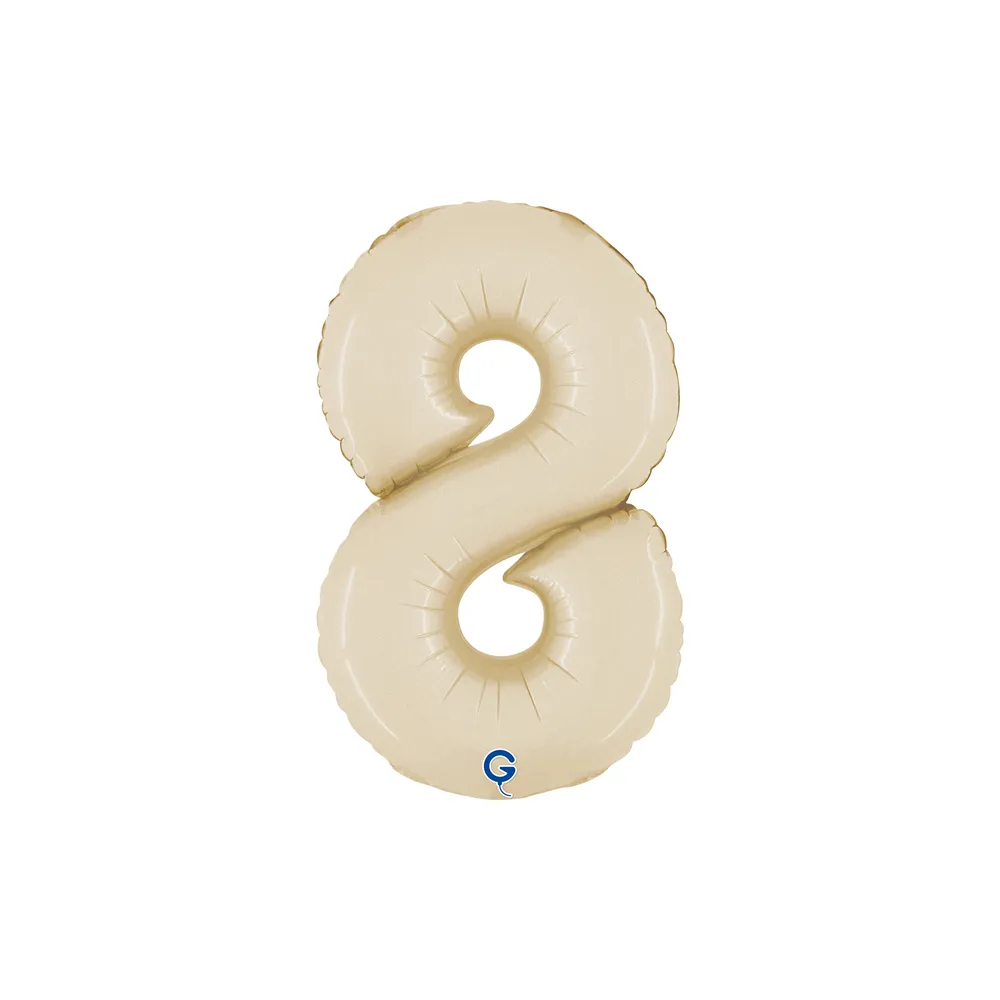 [140800SCR-P] Number 8 - Satin Cream - 14 inch - Grabo