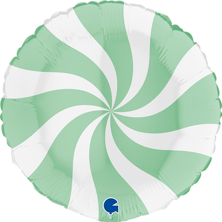 Round Swirly - White Matte Green - 36 inch - Grabo