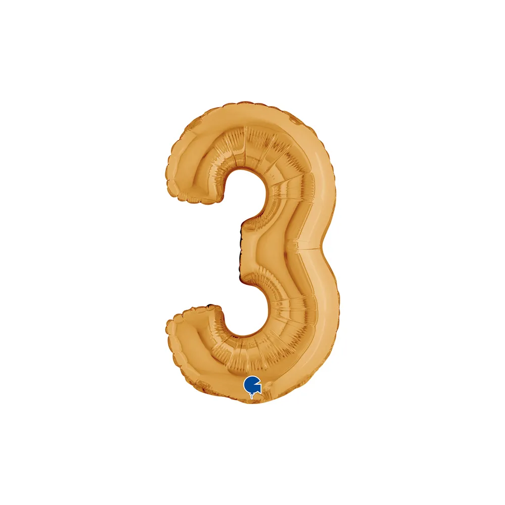 [14023G-P] Number 3 - Gold - 14 inch - Grabo