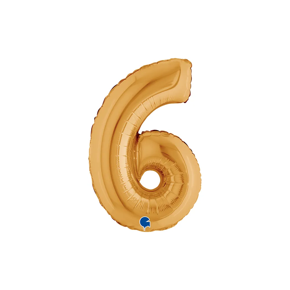 [14026G-P] Number 6 - Gold - 14 inch - Grabo