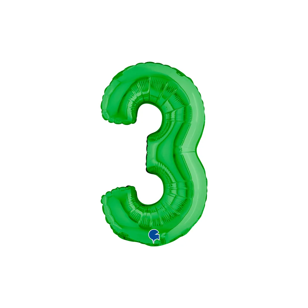 [14033GR-P] Number 3 - Green - 14 inch - Grabo