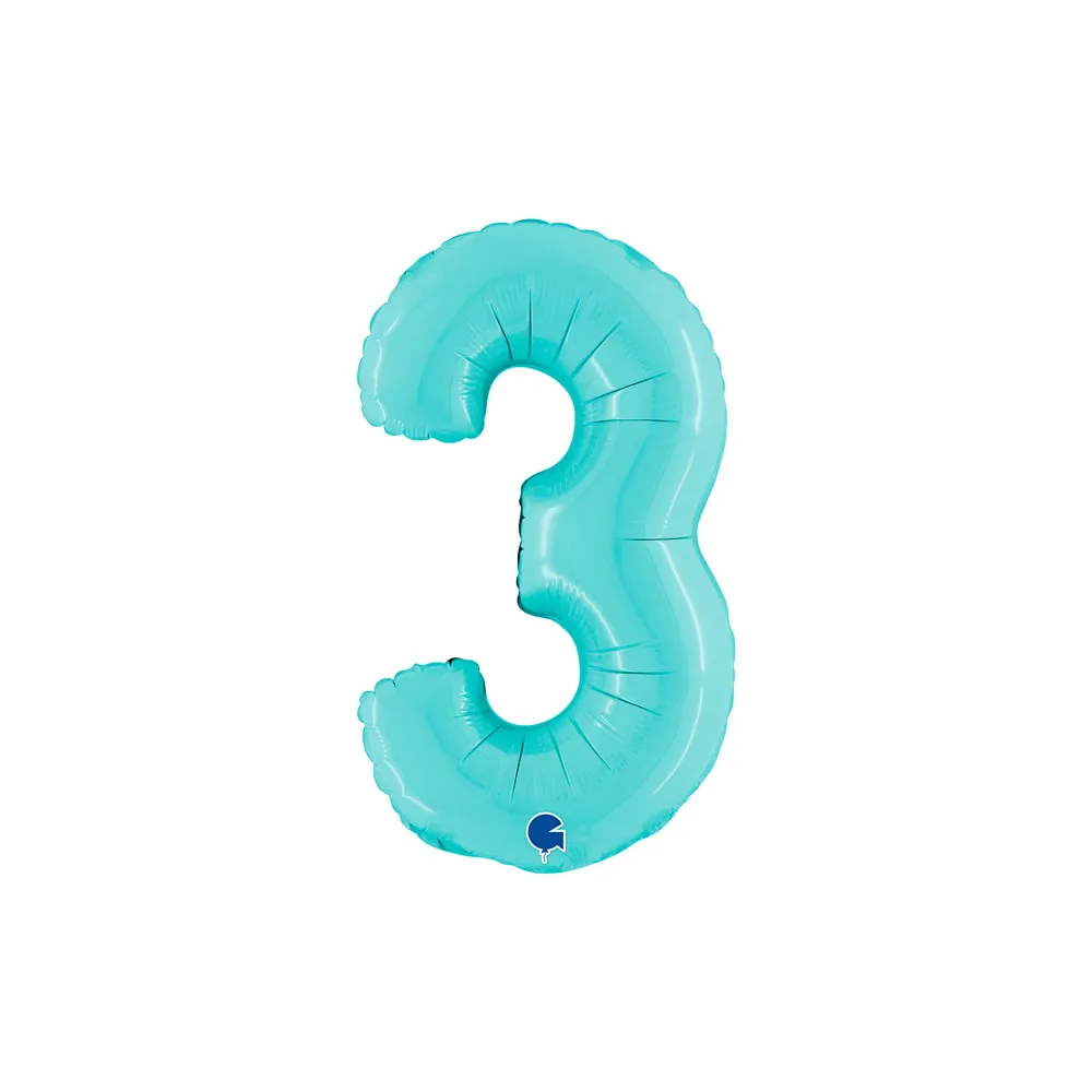 [14063PB-P] Number 3 - Light Blue - 14 inch - Grabo