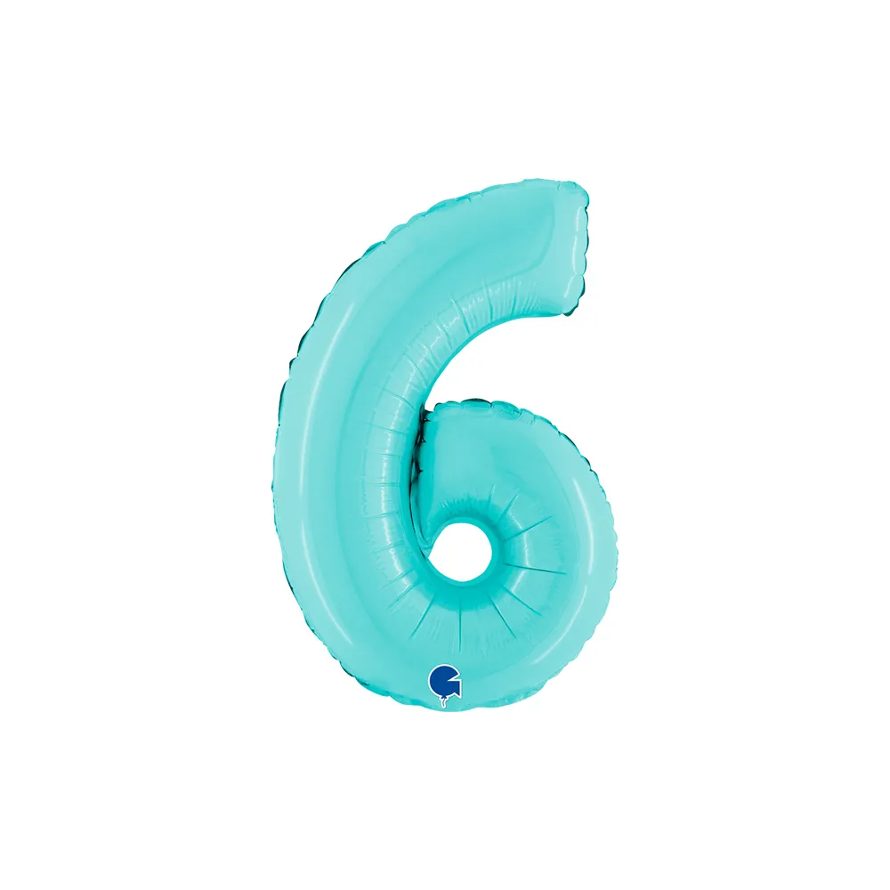 [14066PB-P] Number 6 - Light Blue - 14 inch - Grabo