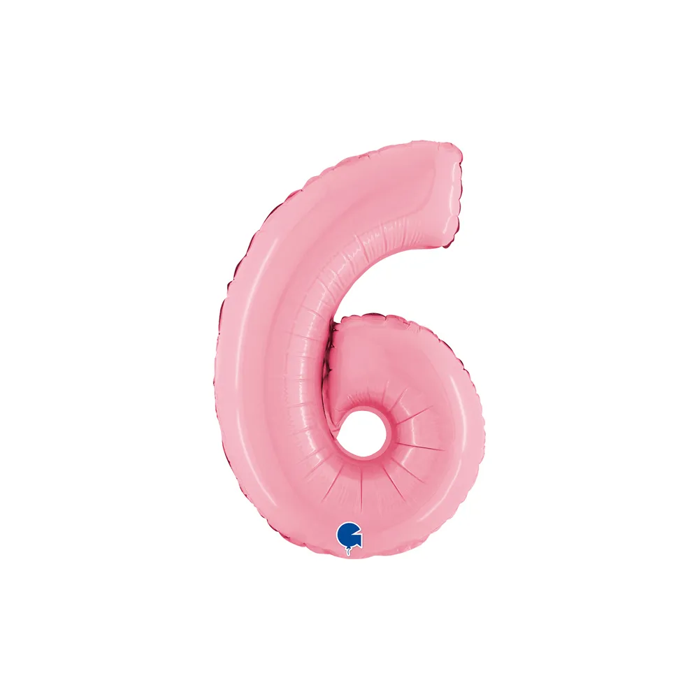 [14076PP-P] Number 6 - Pink - 14 inch - Grabo