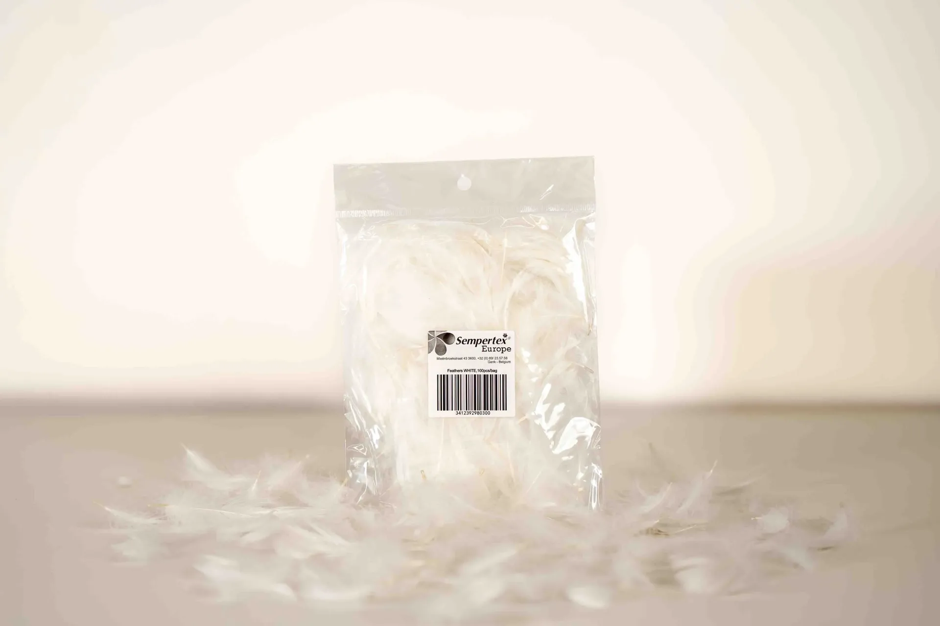 Feathers - White - 100 Stuks / Verpakking