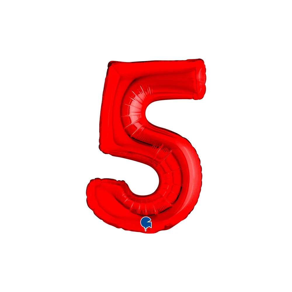 [14085R-P] Number 5 - Red - 14 inch - Grabo