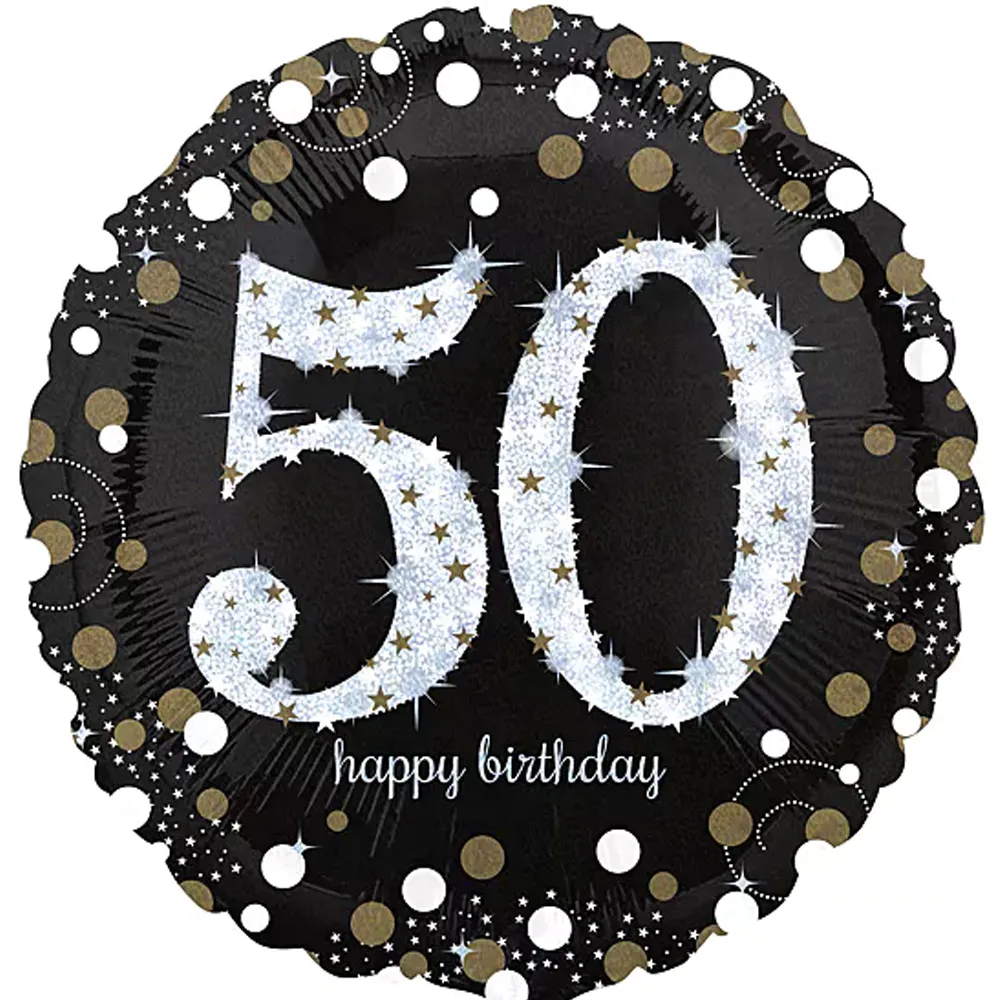 Gold Glitter - Happy Birthday 50 - 17 inch - Anagram