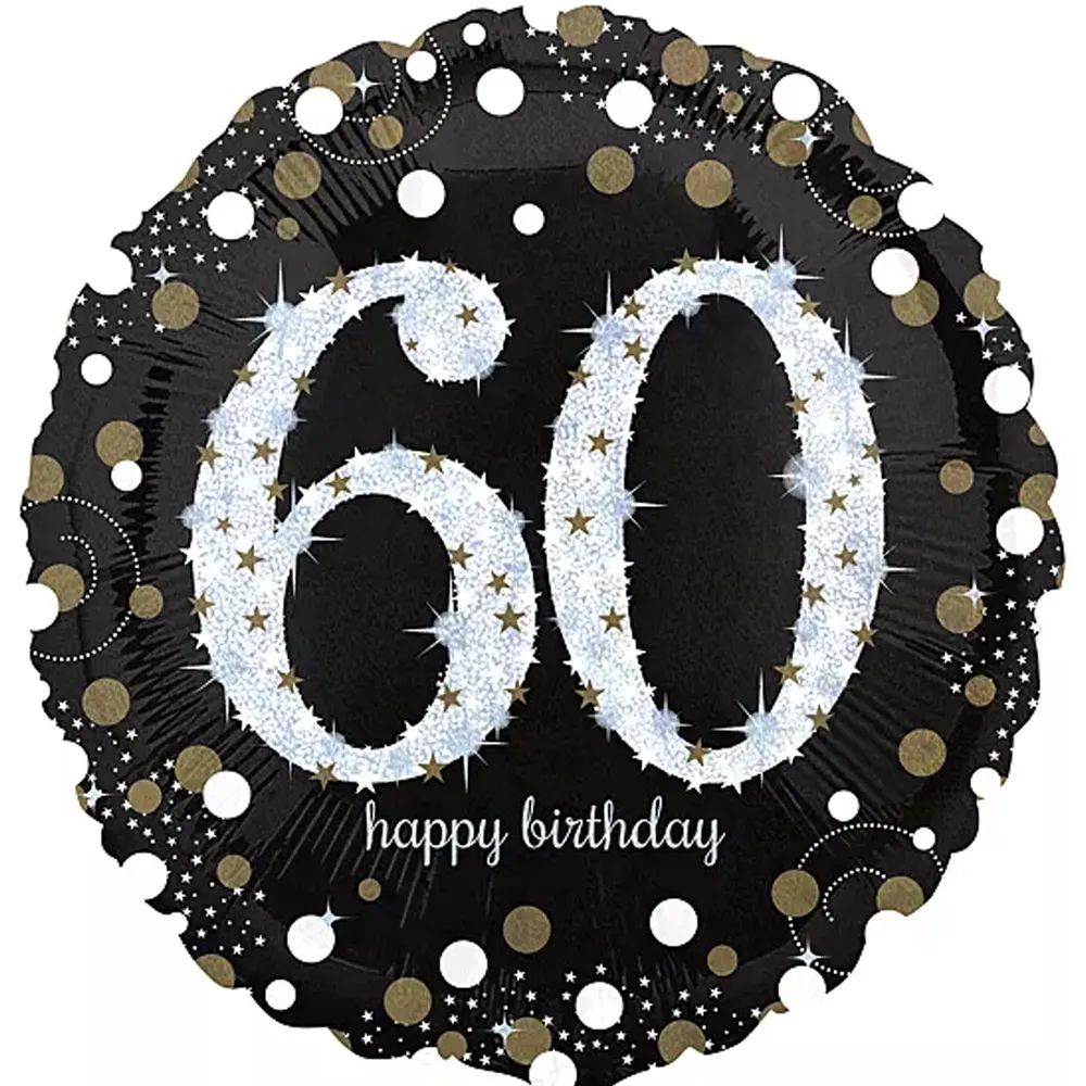 [9916504] Gold Glitter - Happy Birthday 60 - 17 inch - Anagram