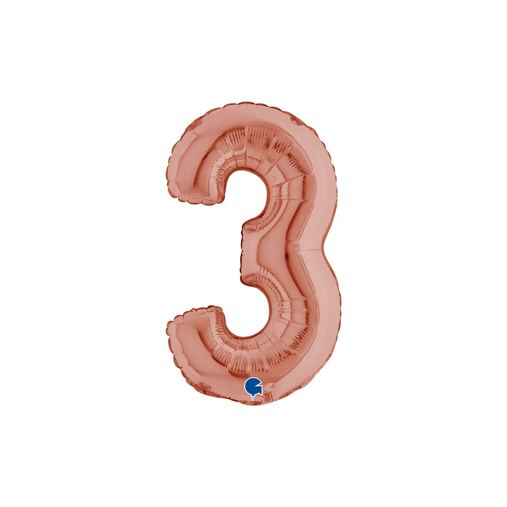 [142303RG-P] Number 3 - Rose Gold - 14 inch - Grabo
