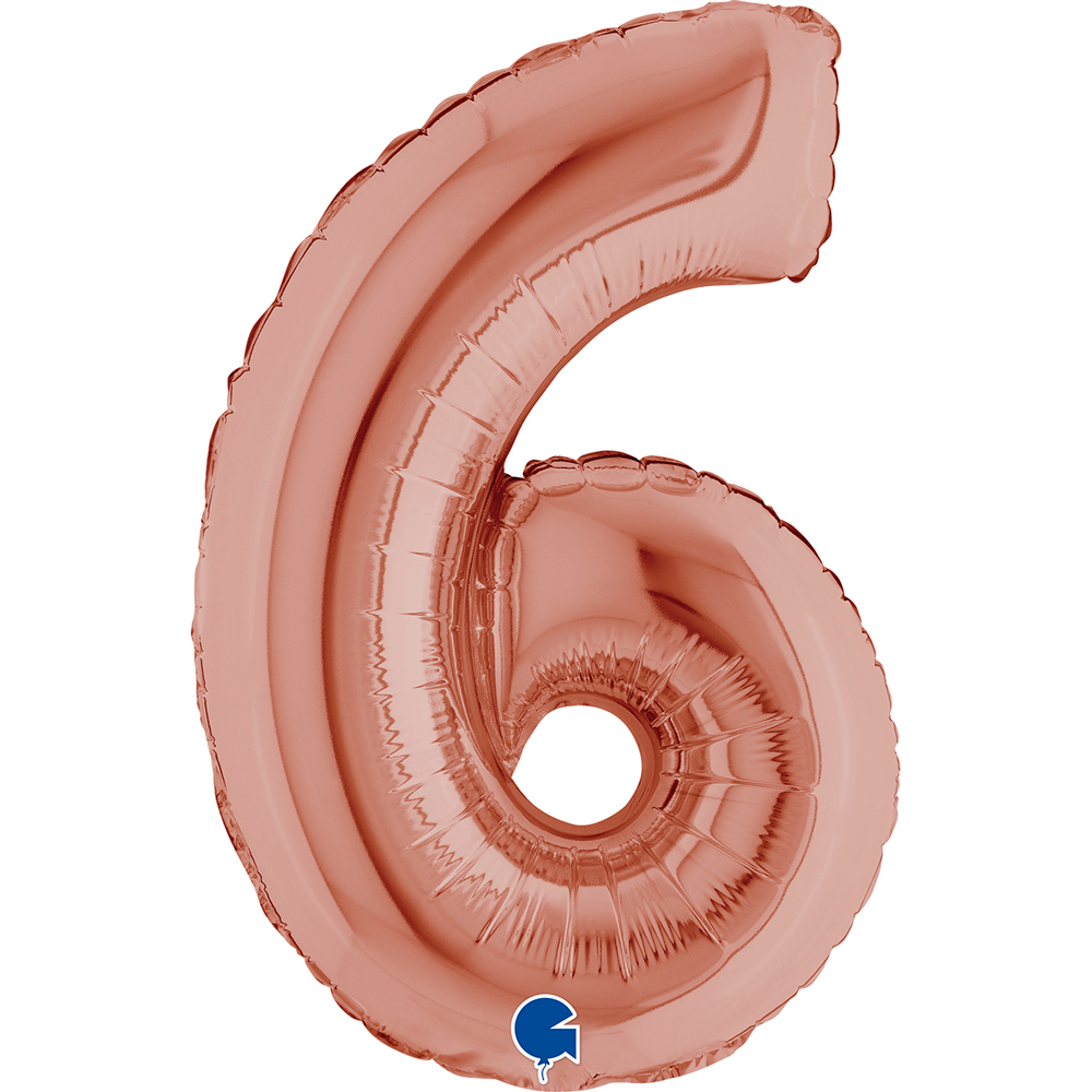 [142306RG-P] Number 6 - Rose Gold - 14 inch - Grabo