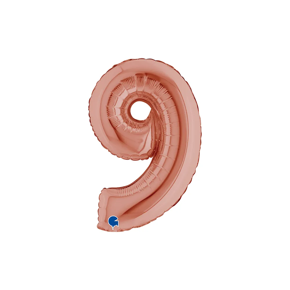 [142309RG-P] Number 9 - Rose Gold - 14 inch - Grabo