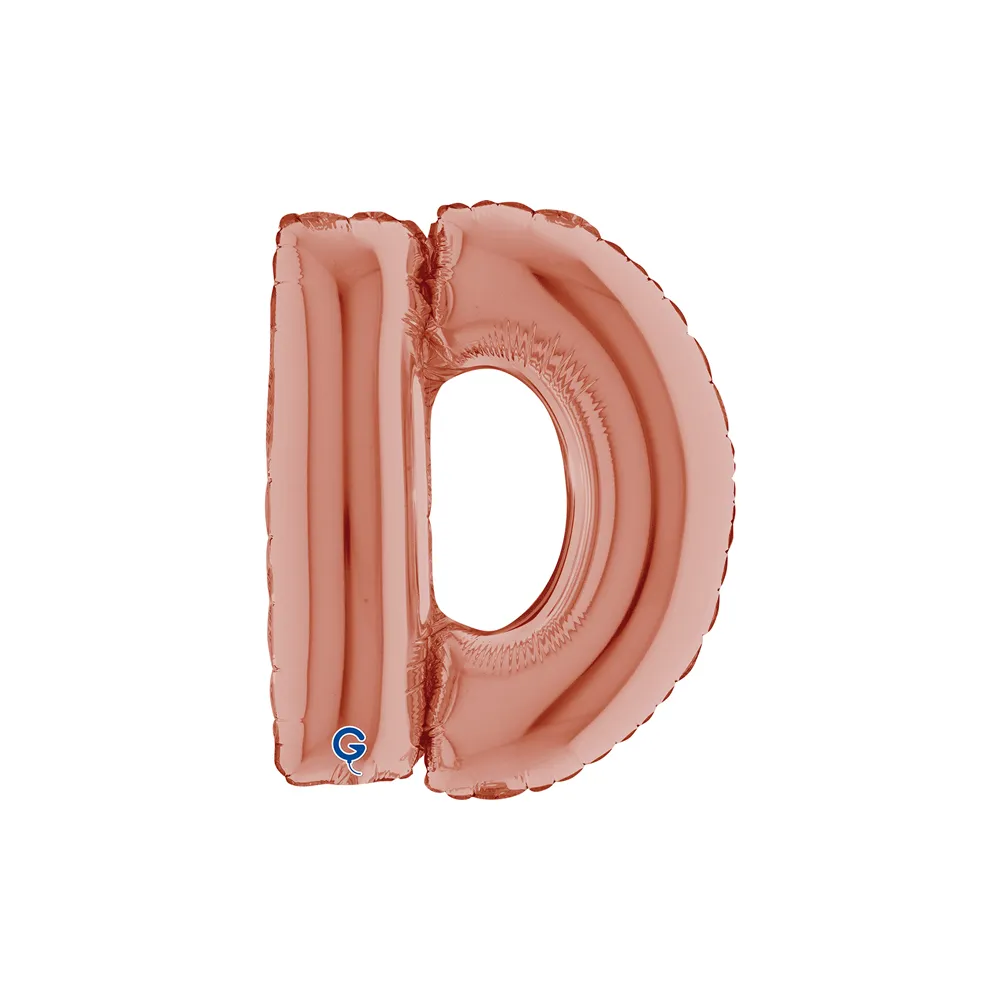 [142323RG-P] Letter D - Rose Gold - 14 inch - Grabo