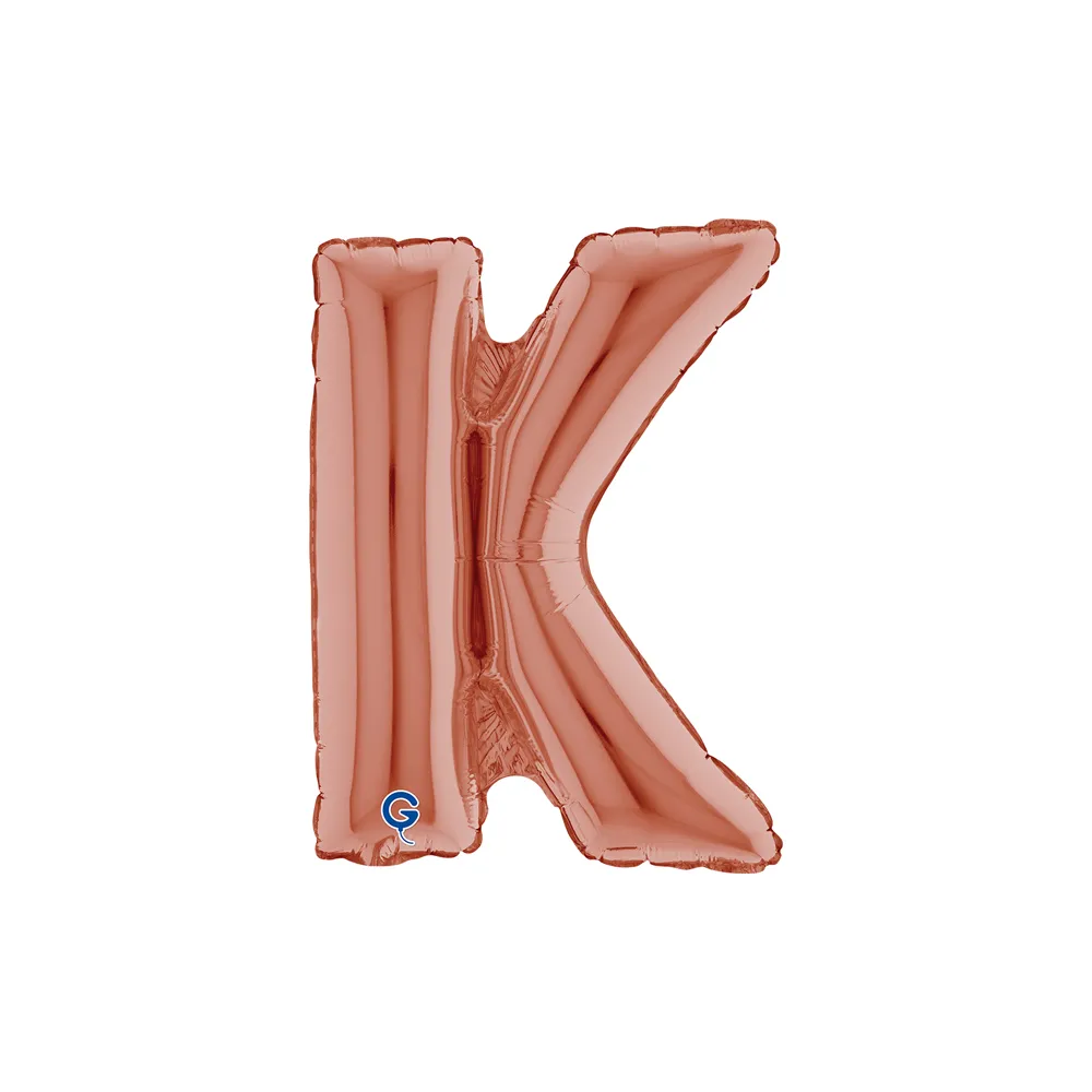[143023RG-P] Letter K - Rose Gold - 14 inch - Grabo