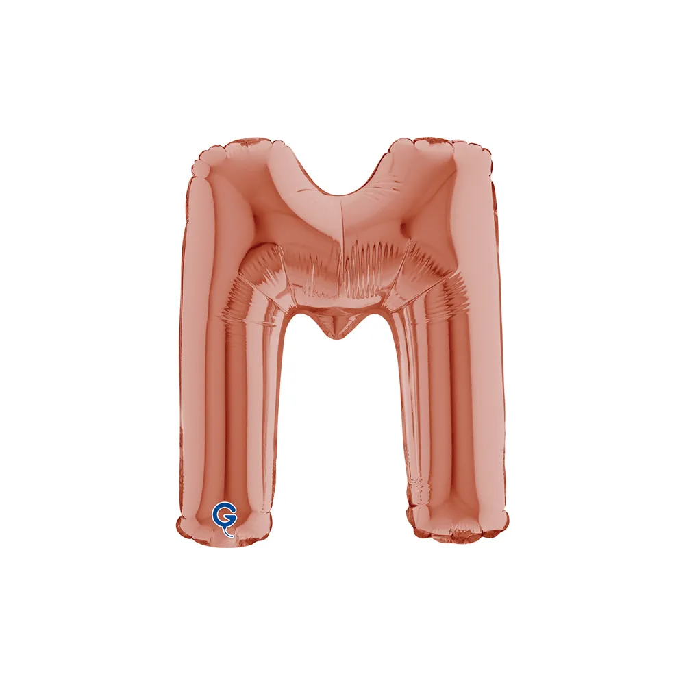 [143223RG-P] Letter M - Rose Gold - 14 inch - Grabo