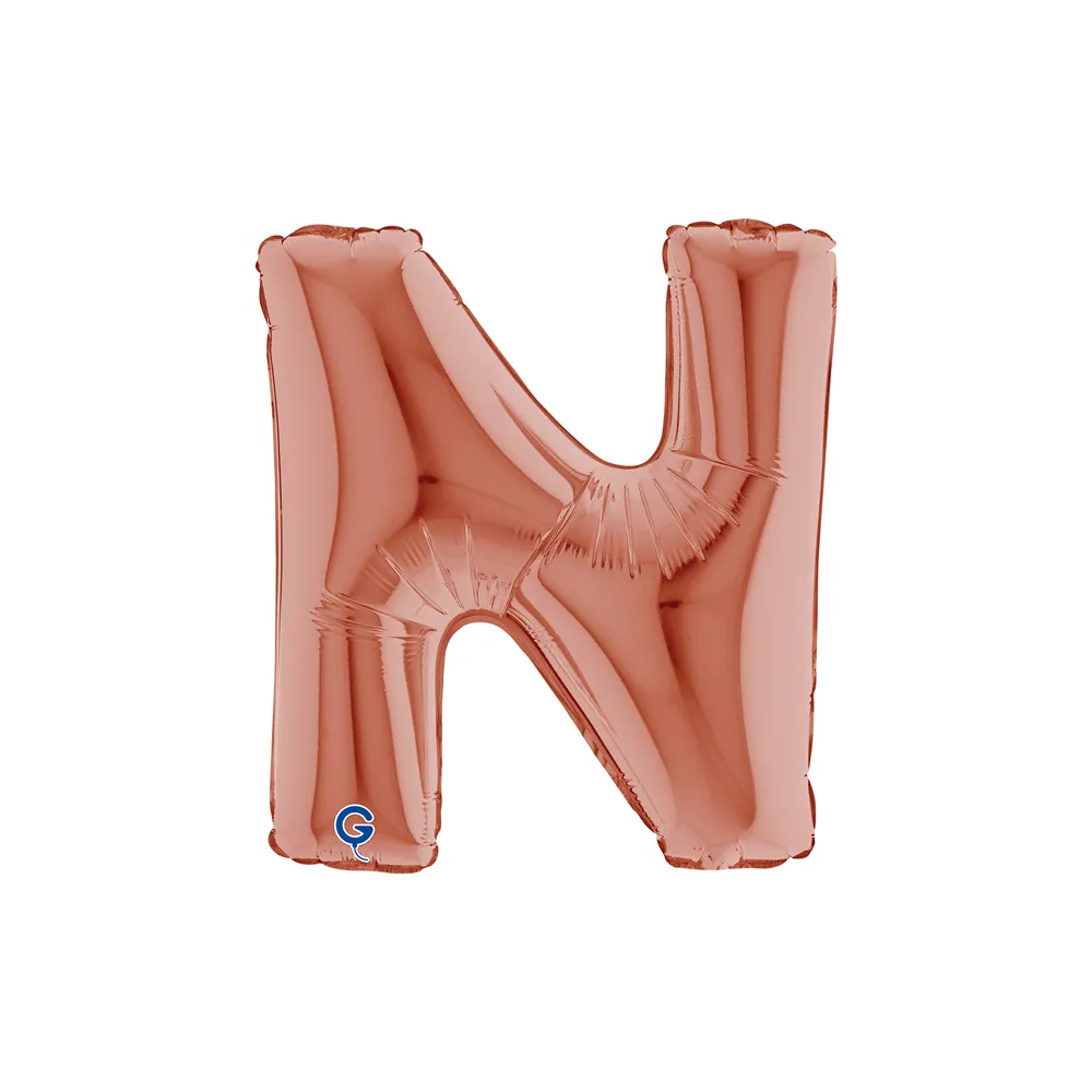 [143323RG-P] Letter N - Rose Gold - 14 inch - Grabo