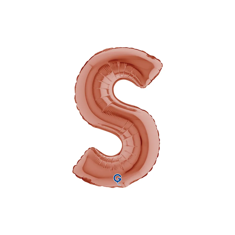 [143823RG-P] Letter S - Rose Gold - 14 inch - Grabo