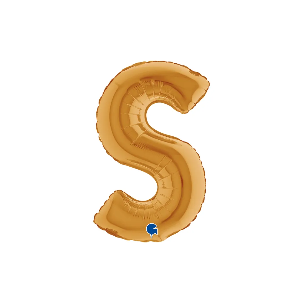 [14382G-P] Letter S - Gold - 14 inch - Grabo