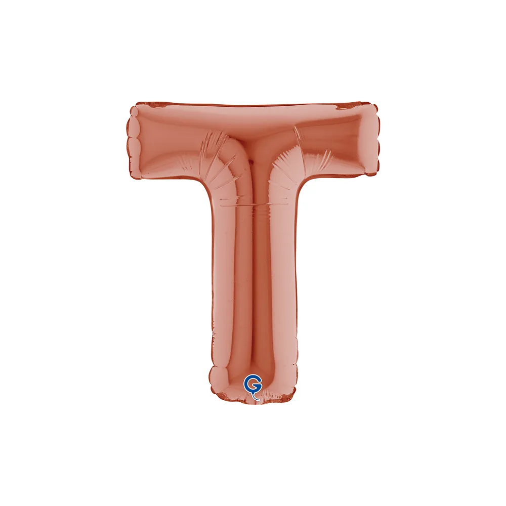 [143923RG-P] Letter T - Rose Gold - 14 inch - Grabo