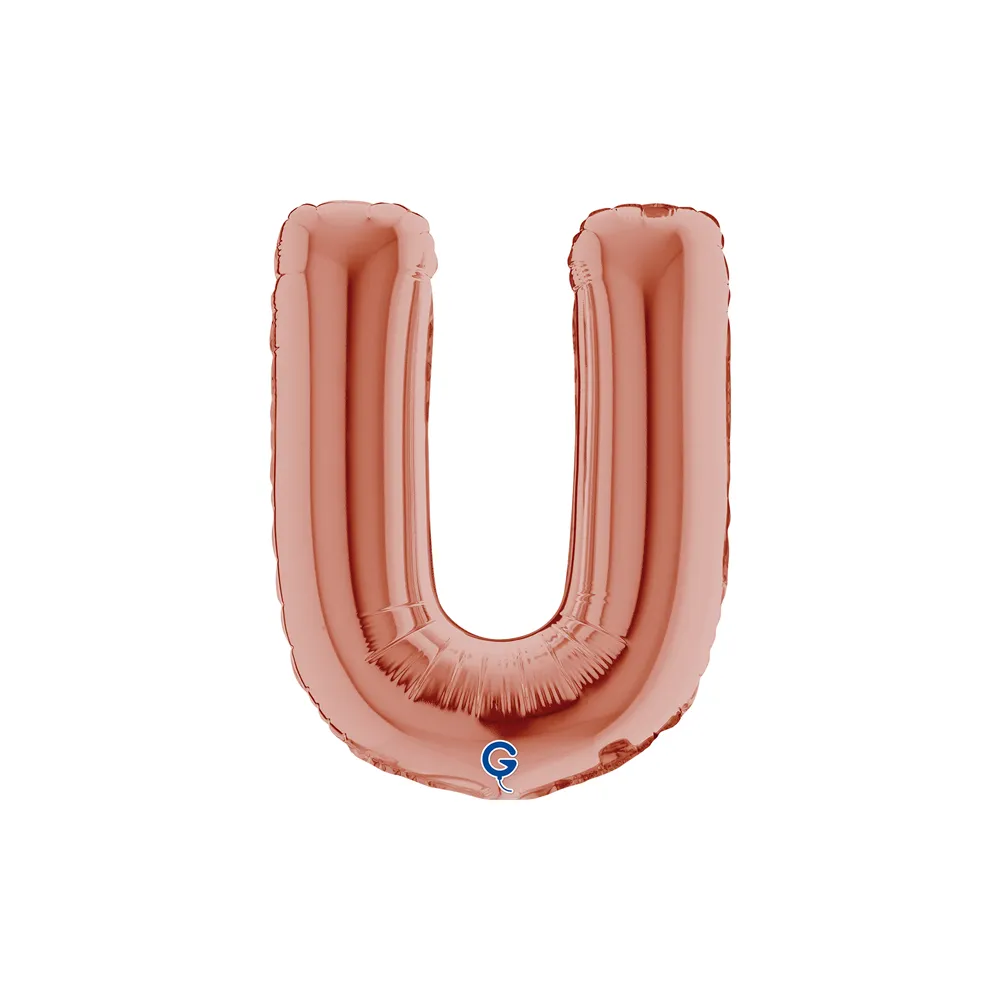 [144023RG-P] Letter U - Rose Gold - 14 inch - Grabo