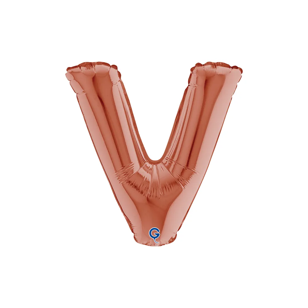 [144123RG-P] Letter V - Rose Gold - 14 inch - Grabo