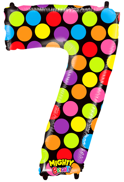 Number 7 - Multi Color Dots - 40 inch - Grabo