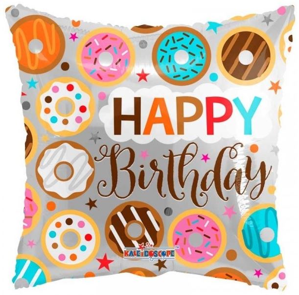Happy Birthday - Donuts - 18 inch - Kaleidoscope