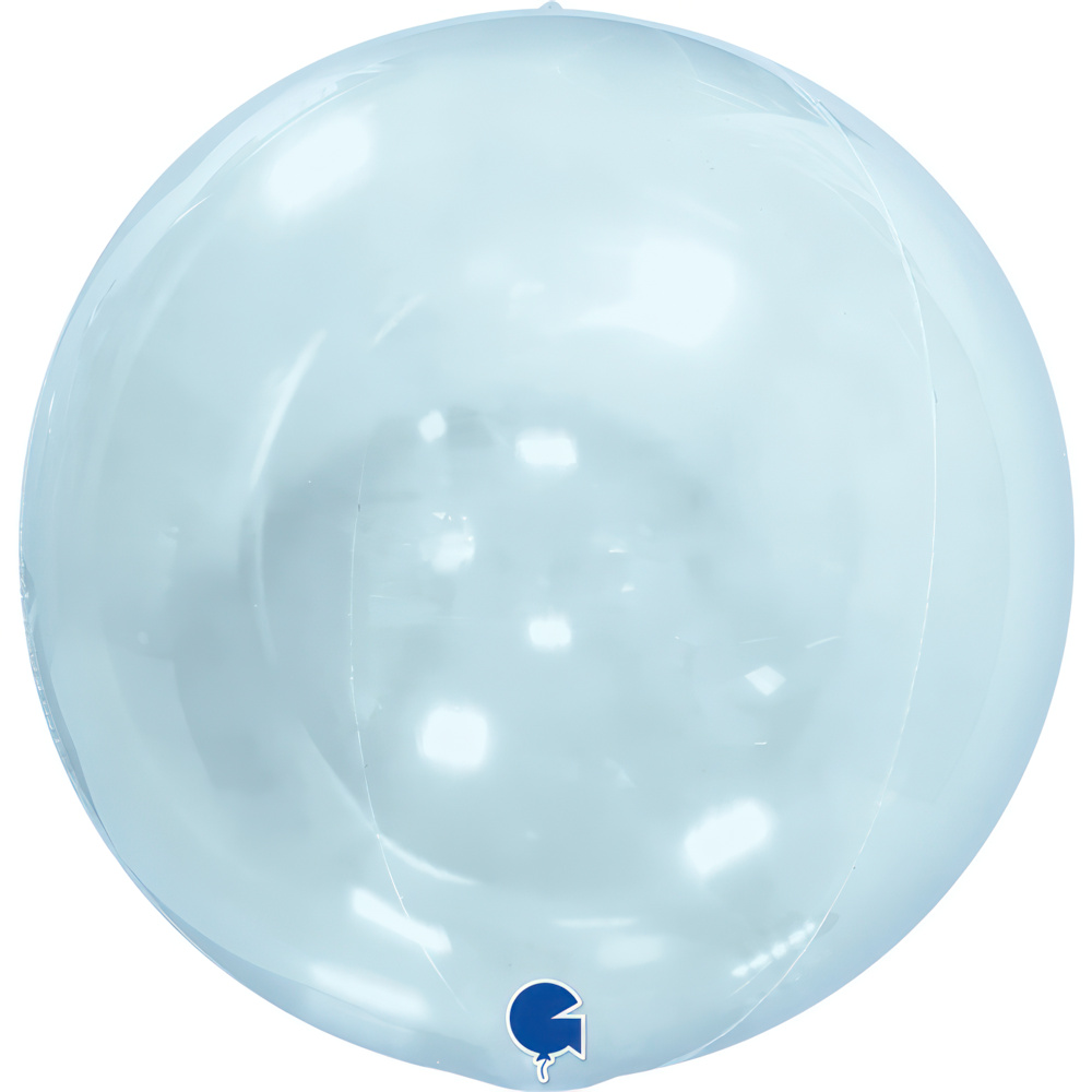 [1574109SVB-P] Transparant Blue - Globe - 15 inch - Sans Valve - Grabo
