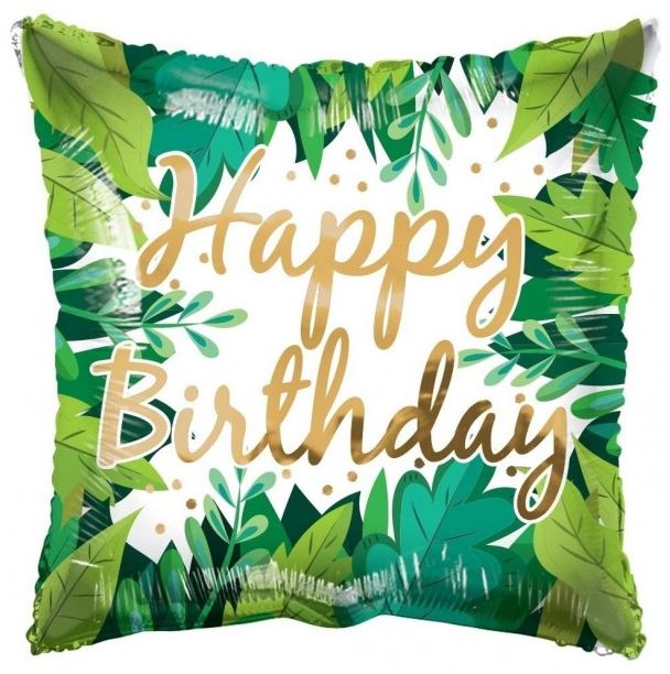 Happy Birthday - Jungle Leaves - 18 inch - ECO - Kaleidoscope