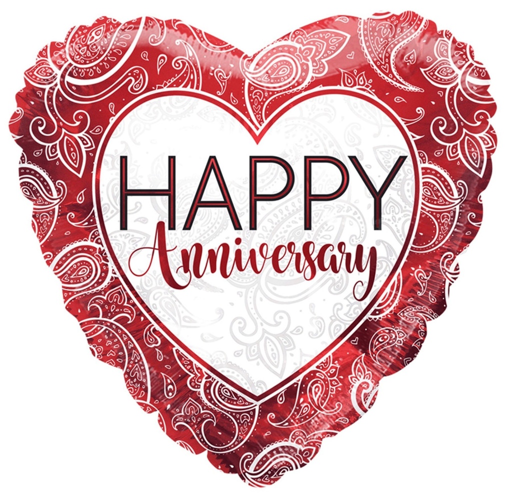 [16438] Happy Anniversary - Red Ornaments - 18 inch - ECO - Kaleidoscope