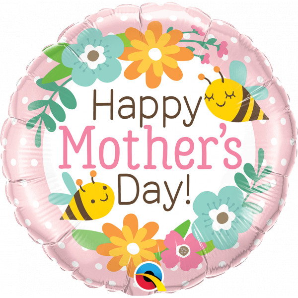 [17539] Happy Mothersday - Bees and Flowers - 18 inch - Qualatex