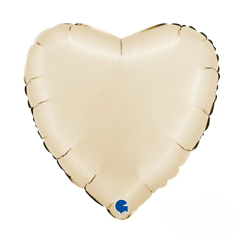 [180000SCR-P] Heart Satin Cream - 18 inch - Grabo