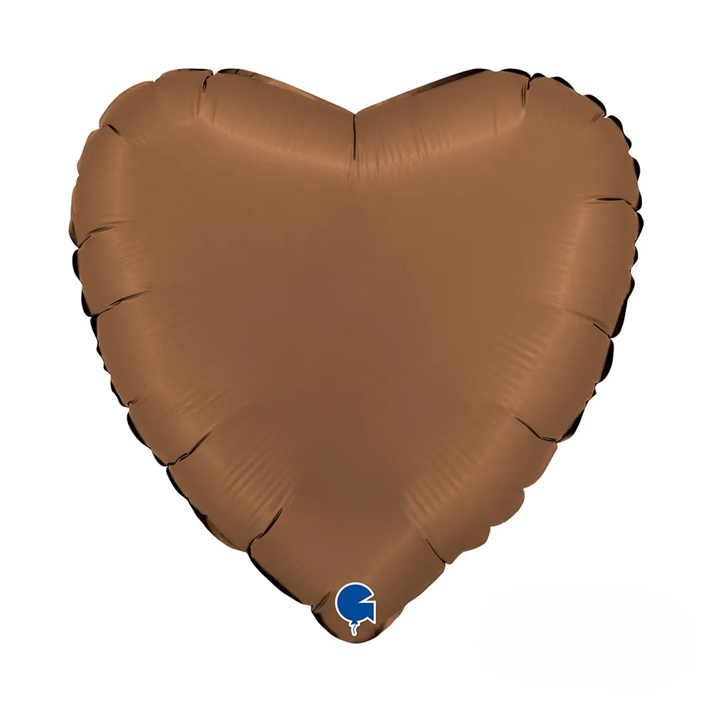 Heart Satin Chocolate - 18 inch - Grabo