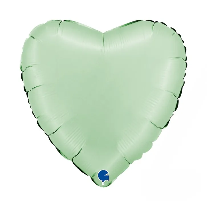 [180000SGLM-P] Heart Satin Glazed Mint - 18 inch - Grabo
